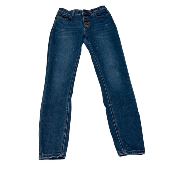 Judy Blue Skinny Fit Jean Button Front Medium Wash Size 3/26 - Picture 1 of 4